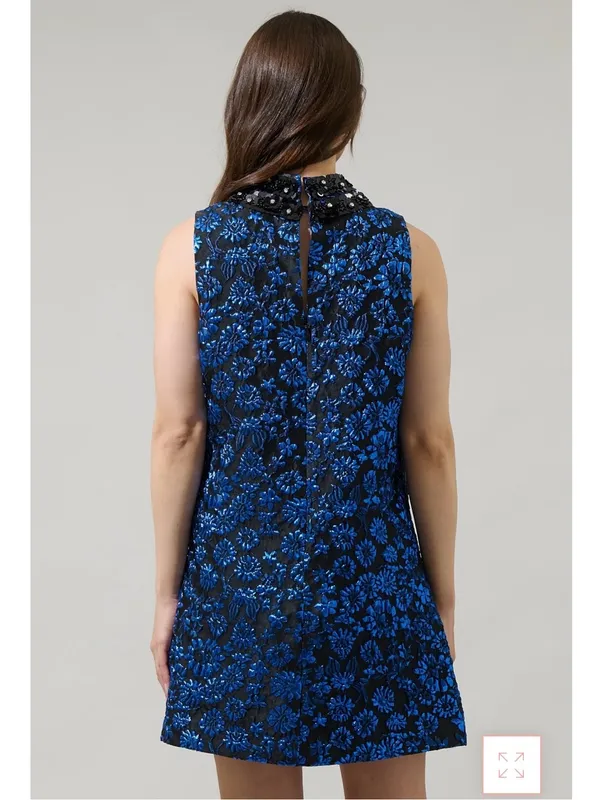 SugarLips Centralia Jaquard Floral Emla Sleeveless Mini Dress Size Large - Image 2