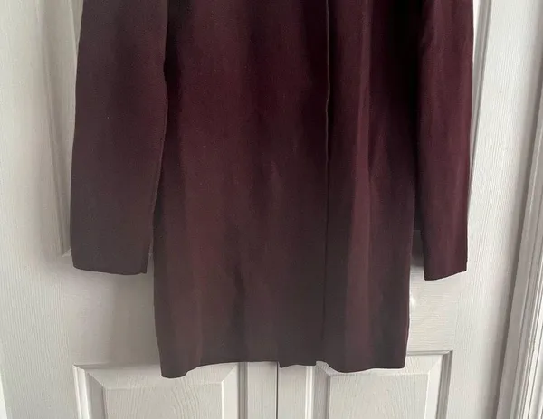Juliana Collezione 100% Wool Burgundy Top Coat - Image 4