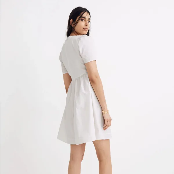 Madewell White Tie Front Poplin Mini Dress size 2‎ - Image 5