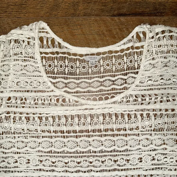 Tavik+ Cream Crochet Knit Swim Cover Up - Image 9