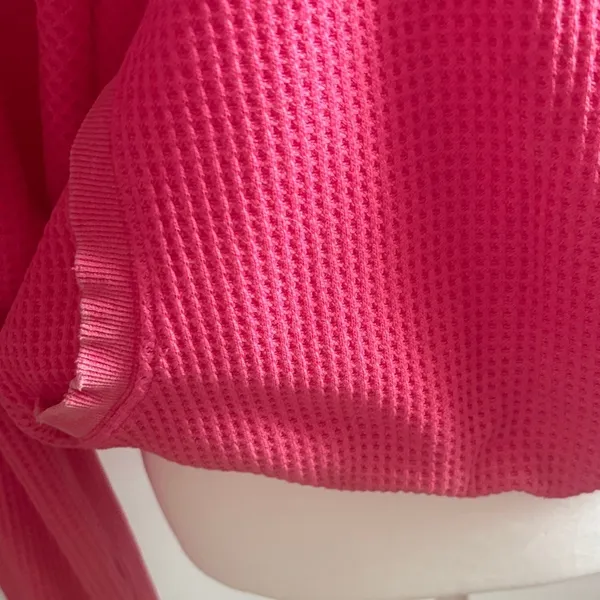 BiBi Hot Pink Acid Wash Waffle Knit Hoodie - Image 2
