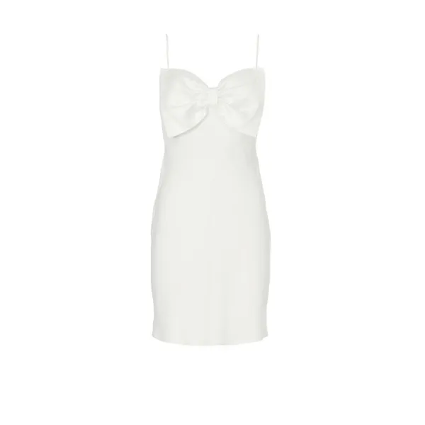 RIXO Bridal Libby Ivory Satin Bow Sleeveless Mini Dress Size XS - Image 6