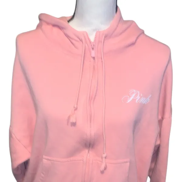 Victoria’s Secret Pink Light Pink Lounge Everyday Full Zip Hoodie Sweatshirt - Image 2
