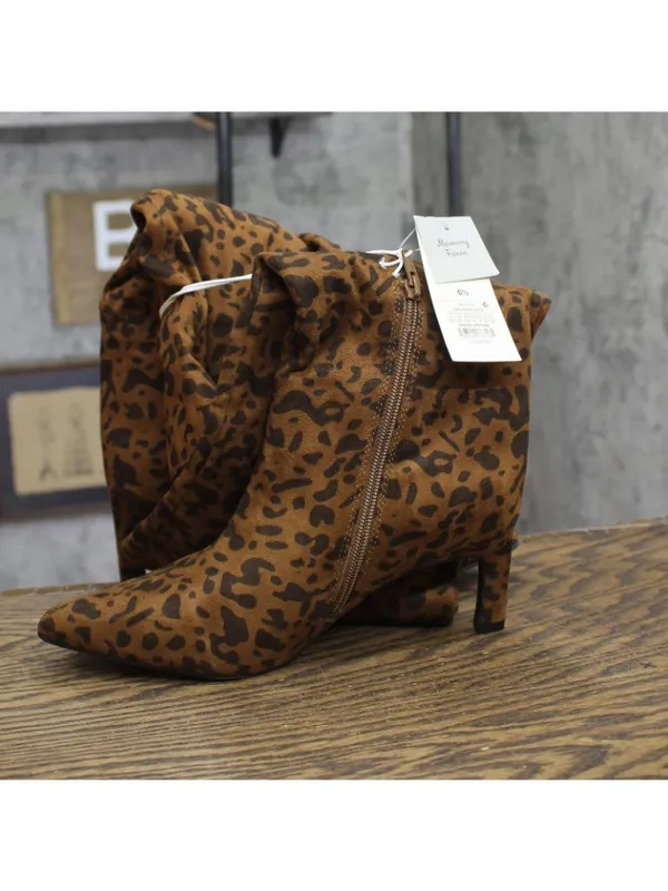 A New Day Womens Justice Boots Animal Print Mid-Calf Light Brown Cheetah 6.5M - Image 7