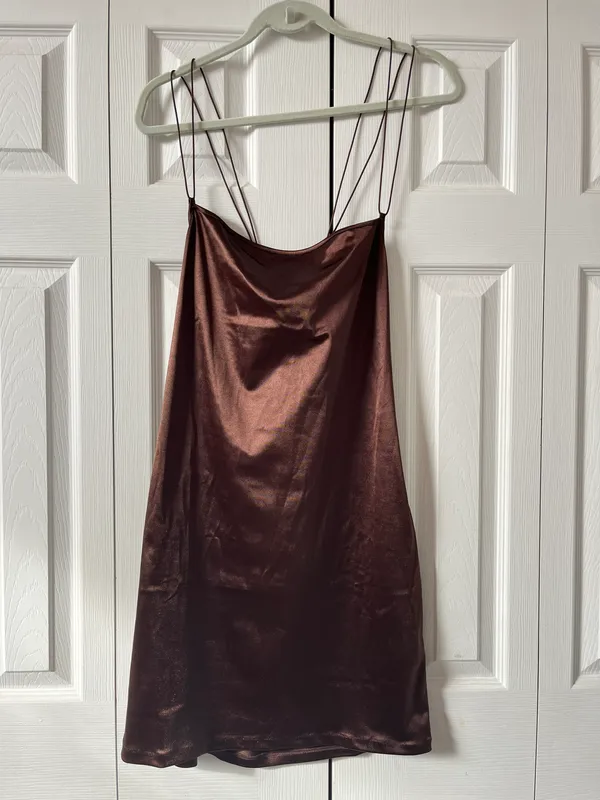 H&M Brown Silk Dress - Image 2