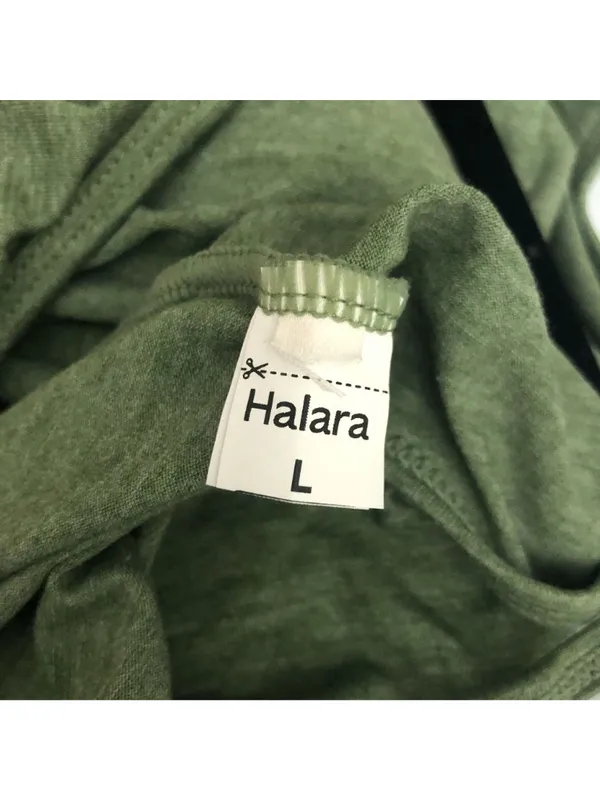 Halara Romper Blouson Racerback Pockets Elastic Waist Heathered Green L - Image 5