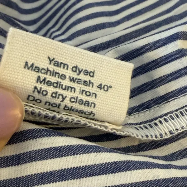 Beau & Ro The Margot Dress Navy White Stripe Small Smocked Nautical Beach‎ Flowy - Image 13