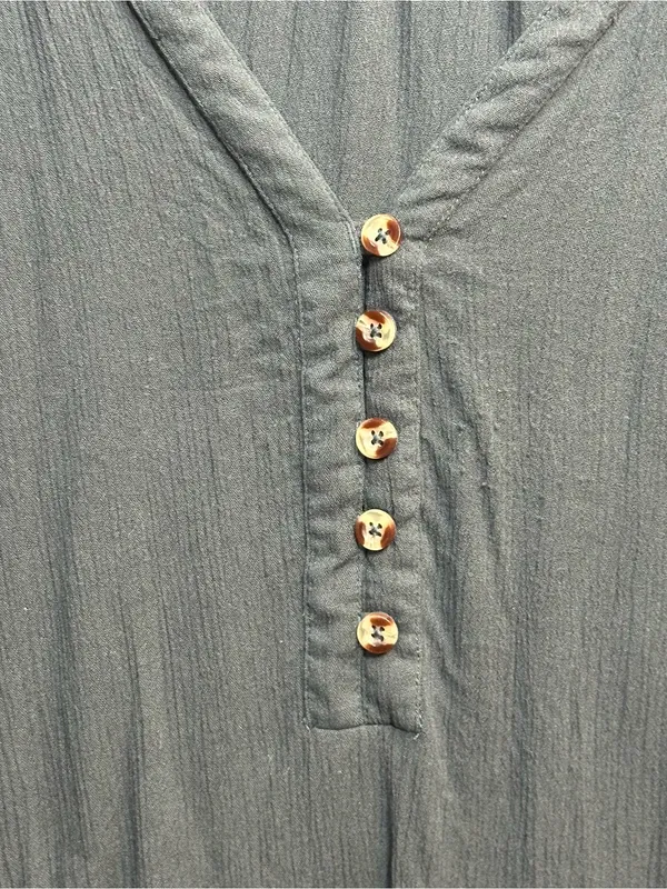 O’Neill Women’s Teal Blue Gauze Button Front Blouse Size L Boho Flowy Top - Image 10