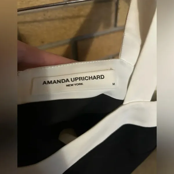 NWOT Amanda Uprichard Porsha Top in Black & Ivory Revolve Size Medium - Image 5