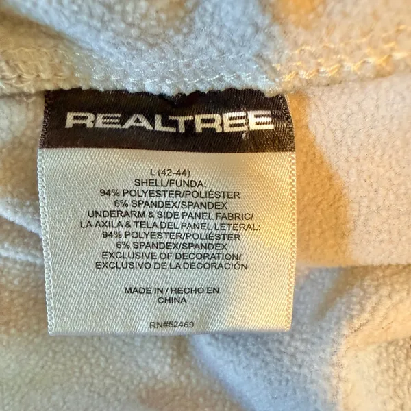 Realtree APC Camo Quarter Zip Pullover Womens‎ Large White Grey Fleece Lined M/L - Image 4