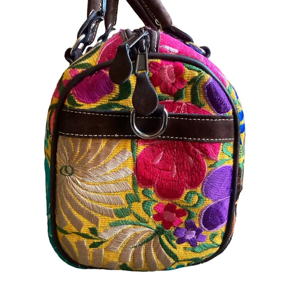 Mexican Embroidered Floral Handbag - Image 4