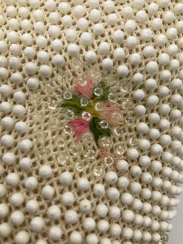 VINTAGE CORDÉ BEADS HANDBAG White - Image 4