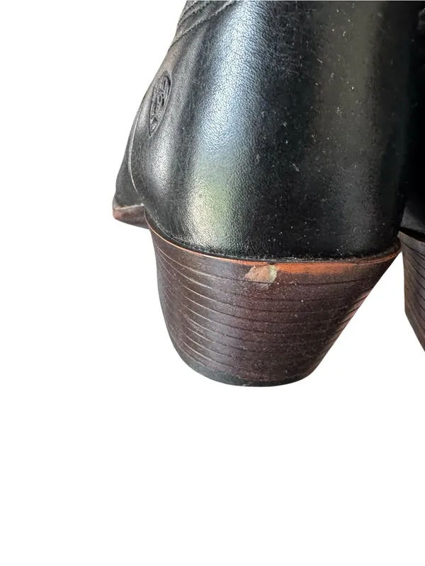 Ariat - Heritage Elastic Calf Black Leather Western Boots Size 6.5B - Image 6