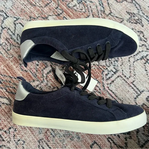 NWT Gap Navy Faux Suede Sneakers Size 9 Women’s Casual Shoes - Image 9