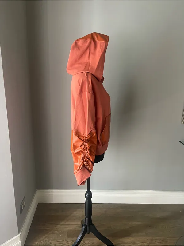 NOLI Burnt Orange Vegan Leather Hoodie - Image 5