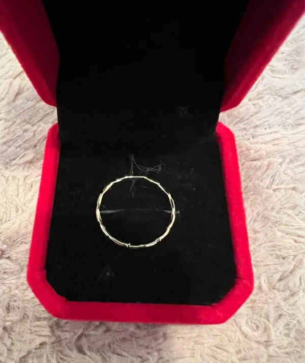 Women’s Golden Stackable Ring Size 7 Gold - Image 2