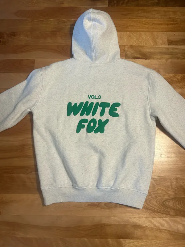 White Fox Hoodie Boutique Oversized green and grey - Image 3