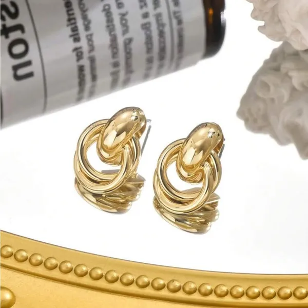 Gold Knot Earrings - Image 3