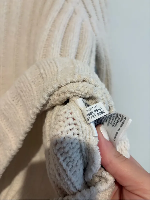 American Eagle Outfitters ribbed‎ mockneck sweater Cream small - Image 5