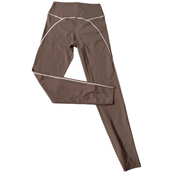 Aerie Offline brown w/blush pink trim Goals 7/8 leggings. Size m nwot - Image 3