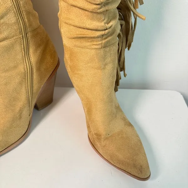 Pretty Little Thing- Tan Boots with Fringe - Image 4