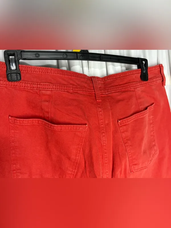 Universal Threads 🆕 Womens High-Rise Wide Leg Jeans Red Ankle Denim Pants Size 16 - Image 5