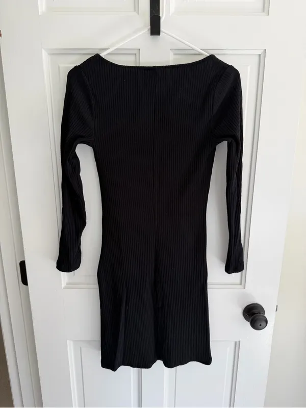 Old‎ Navy Maternity Ribbed Black Bodycon Midi Dress Small - Image 3