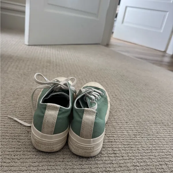 Converse Sneakers in Green and White - Image 2