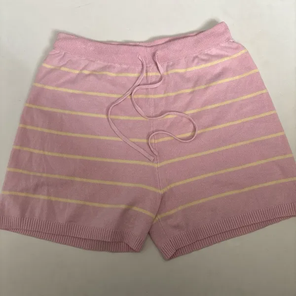 Source Unknown Pink and Yellow Striped Women's Shorts - Image 2