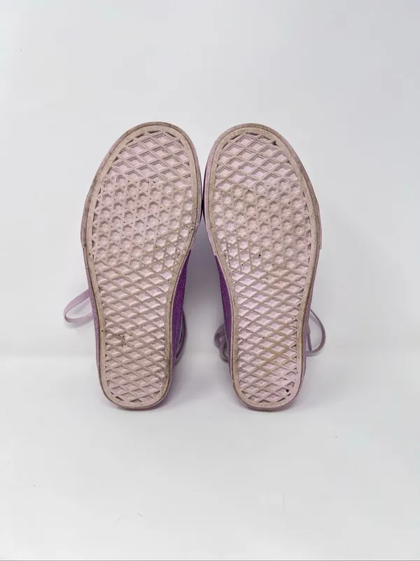 Vans Old Skool Lavender Purple Glitter Canvas Low Skate Sneakers Size 7 - Image 4