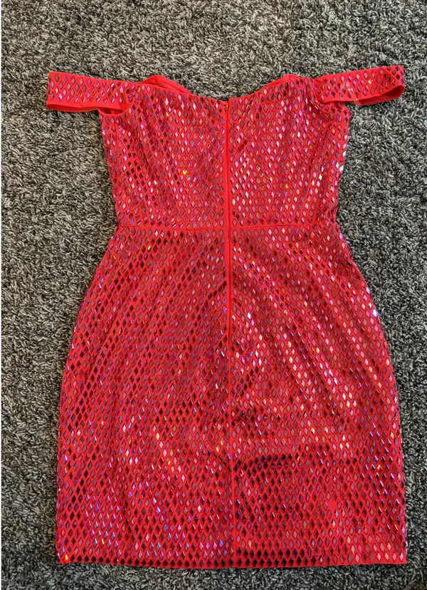 Oh Polly Leonora Embellished Off-Shoulder Dress - Image 3
