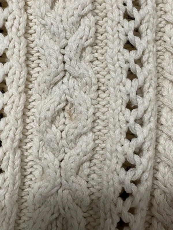 Lauren Ralph Lauren Cable Knit V-Neck Vintage Cotton Sweater Medium Winter Cozy - Image 8