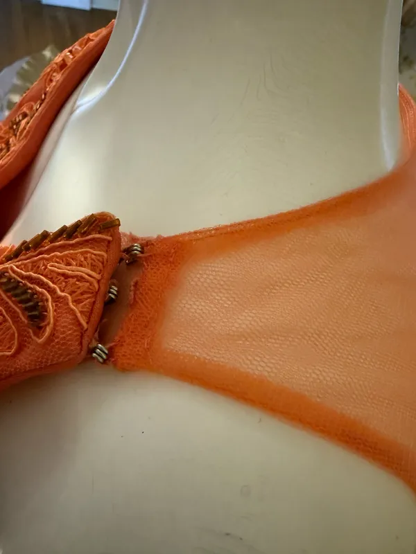 Illusion back prom evening gown size M Orange Size M - Image 9