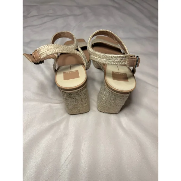 Dolce Vita Raffia Espadrille Ankle Strap Heels Block Heel Size 9 - Image 4