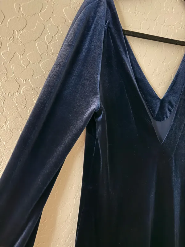 Free People Dress Velvet Mini Long Sleeve - Image 4