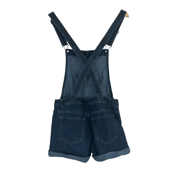 WallFlower Denim Shortalls Dark Wash Overalls Shorts Indigo Classic Size M - Image 4