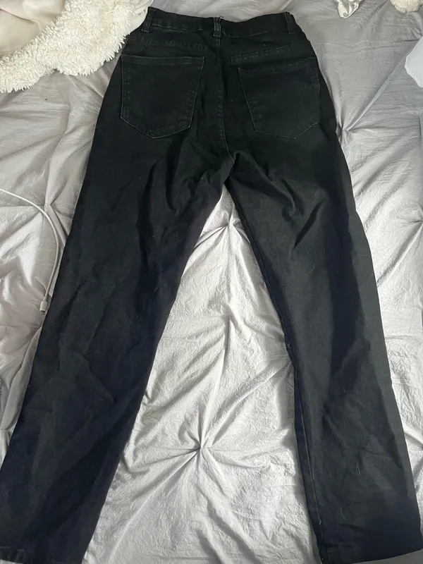 Black Straight Leg Cotton On High-Waisted Jeans - Image 2