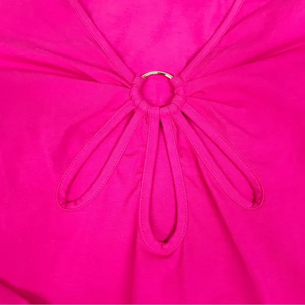 New PRINCESS POLLY Hot Pink Low Cut Long Sleeve Bodycon Mini Dress Sexy Size‎ 12 - Image 8