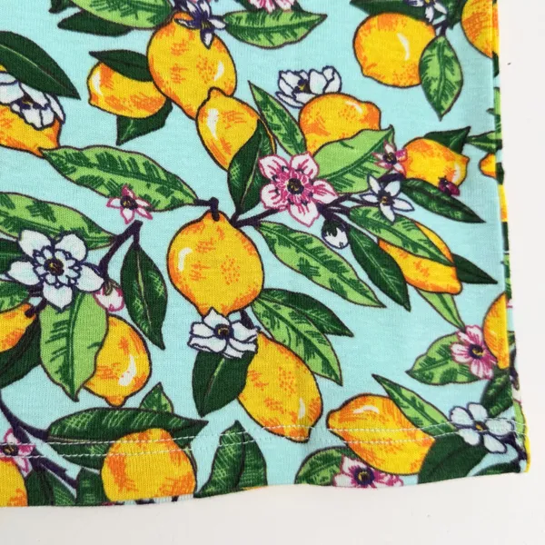 Vera Bradley Pajama Shirt Womens S Blue Yellow Lemon Grove Ribbed Cotton Tee NEW - Image 8