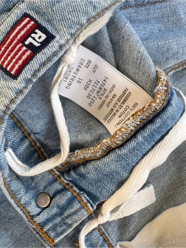 Vintage Y2K Polo by Ralph Lauren Light Wash Denim Shorts Western Retro - Image 3