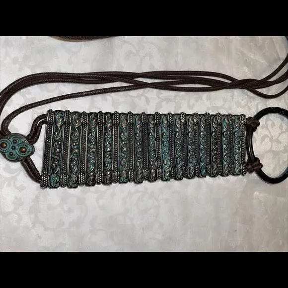 Womens Green Copper Like Belt‎ String Closure Tie Around - Image 2