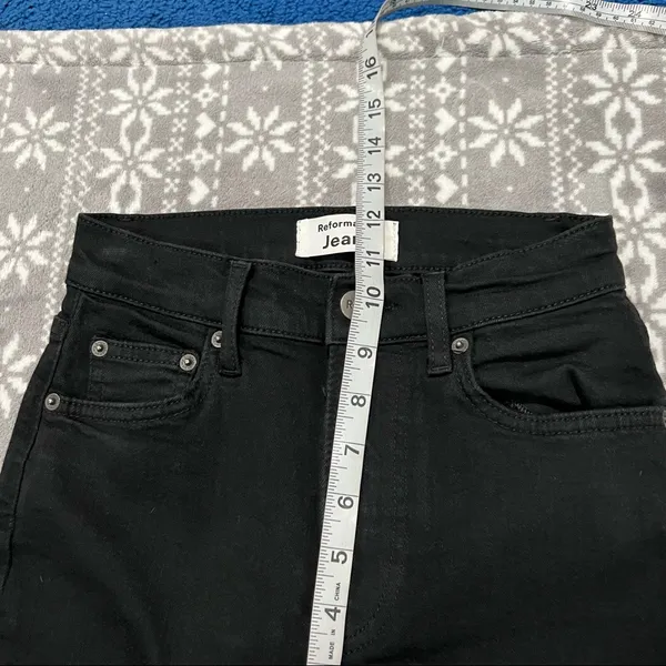 Reformation Harper Ultra High Rise Skinny Jeans‎ Black Size 24 Minimalist Casual - Image 9