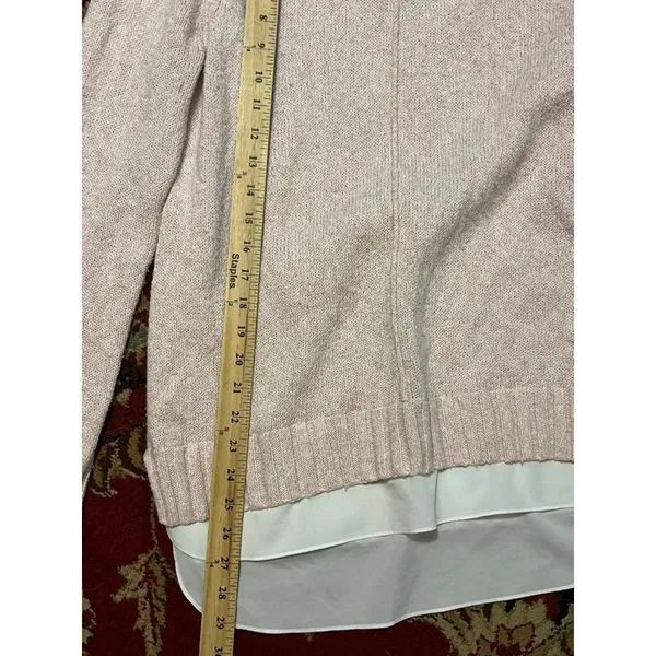 Lauren Ralph Lauren Layered Preppy Collar Academia Cotton Pink Sweater - Image 4