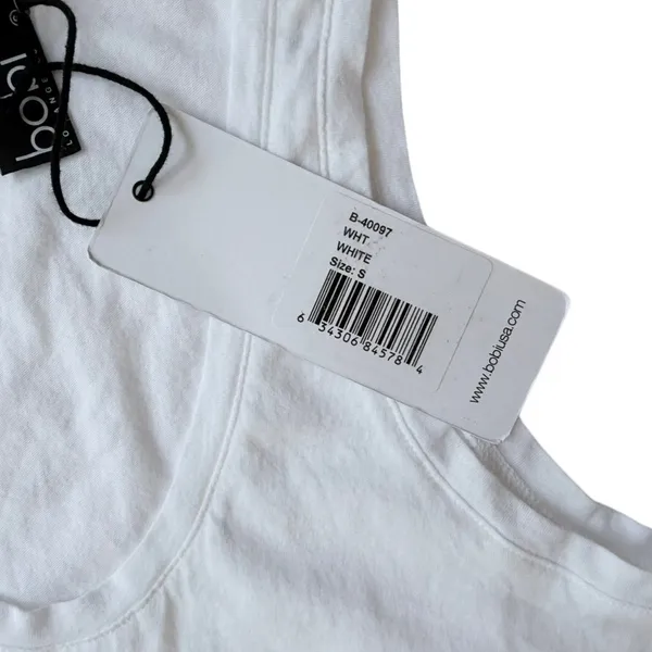 Bobi LA Tank Top White NEW Cotton Small Classic Prep Casual Jeans - Image 4