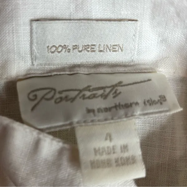 100% pure Linen Boho embroidered tropical white top 4 By Northern Isles - Image 5