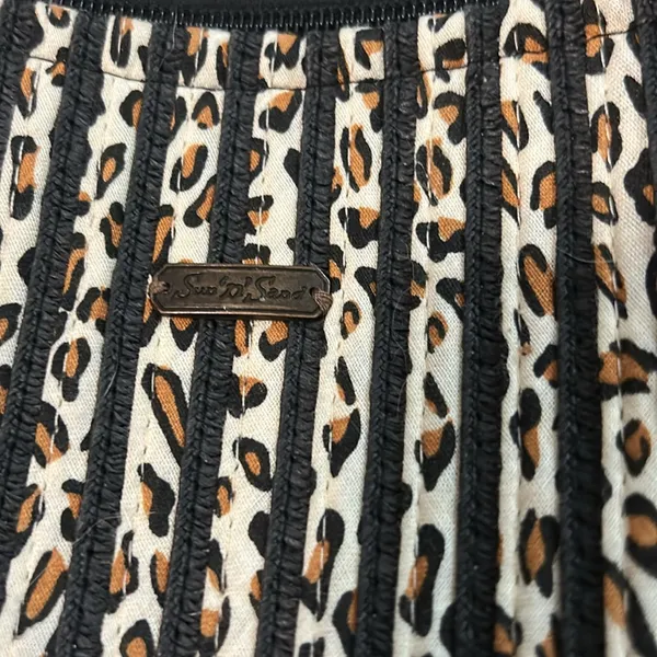 Sun n Sand Vertical Striped Leopard Print Bag Tote Handbag‎ Purse Shoulder Strap - Image 5