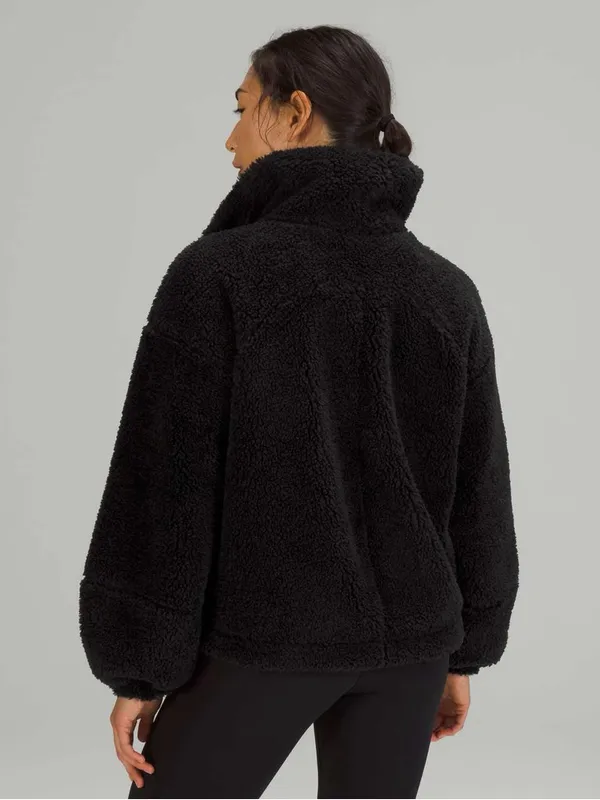 Lululemon Cinchable Fleece Cozy Zip-Up Black womens size 12 - Image 3