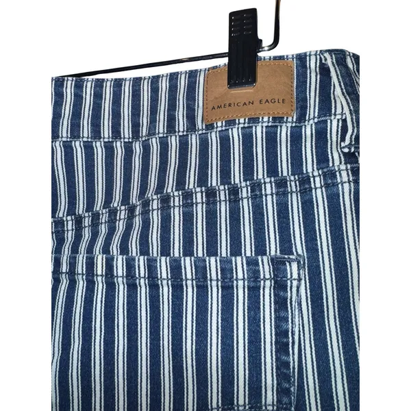 New American Eagle High Rise Shortie Shorts Nautical Striped Women's‎ 16 Stretch - Image 5
