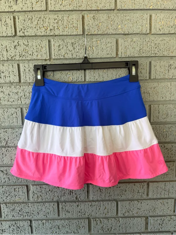 Lilly Pulitzer Peachy Skort Pink Royal Blue and White Luxletic Athletic UPF 50+ - Image 2