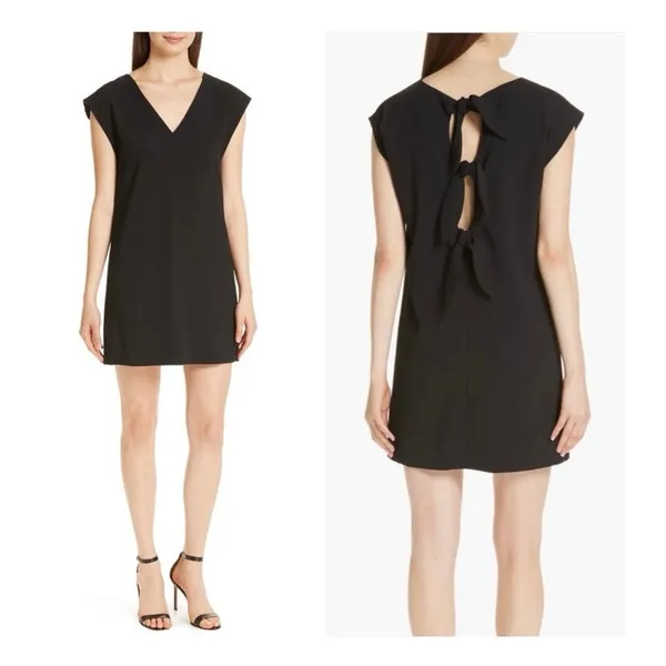 Alice + Olivia 2 Carita Bow Black Mini Dress - Image 2